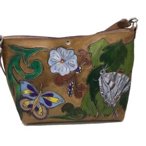 Bolso de cuero mariposas