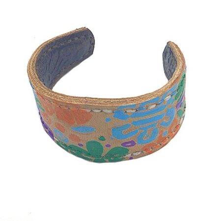Brazalete de cuero Alegría Floral
