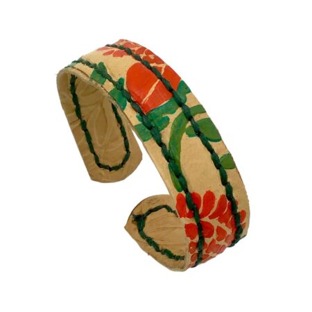 Brazalete de cuero Peonías