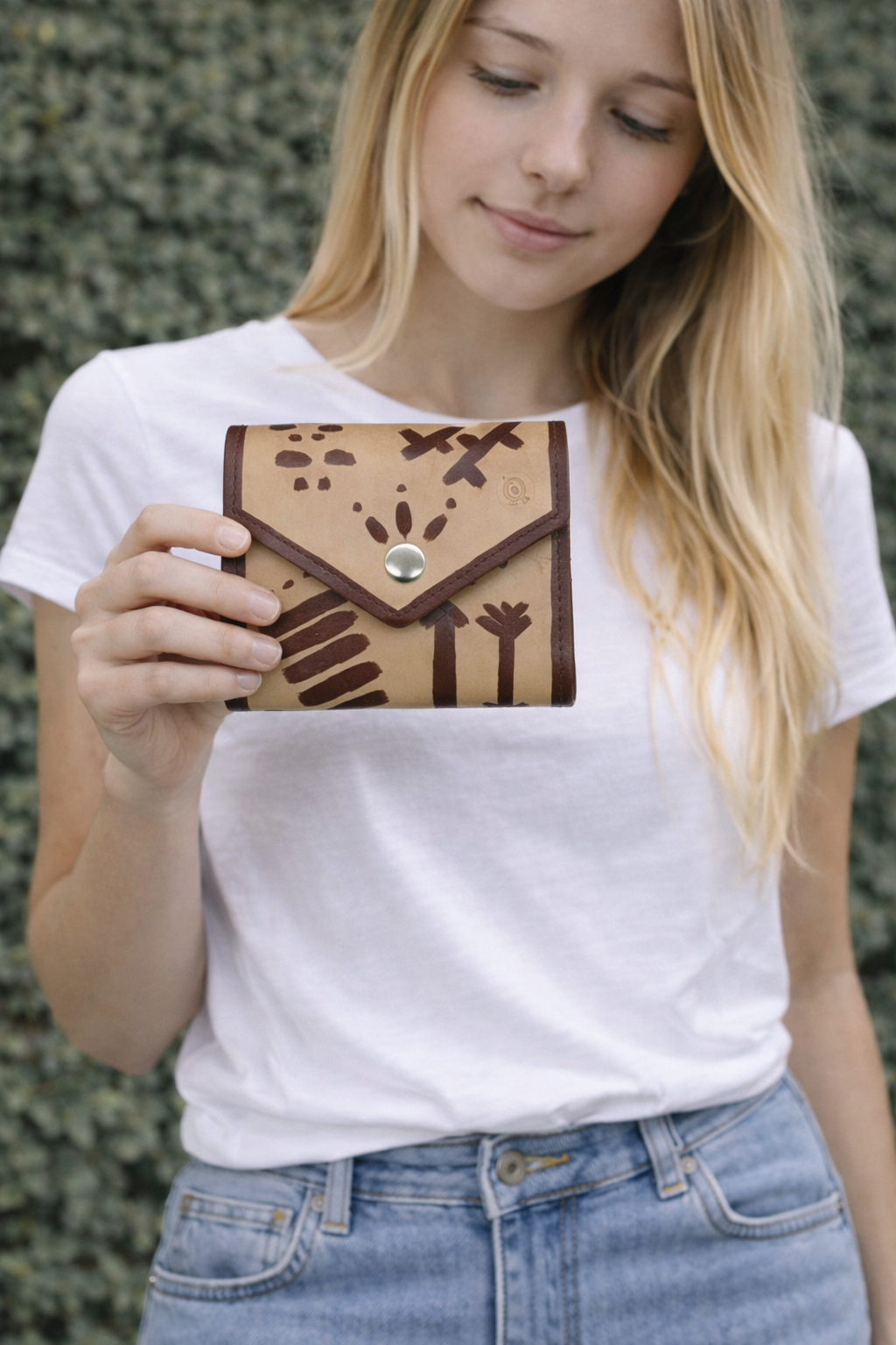 Cartera de cuero étnica