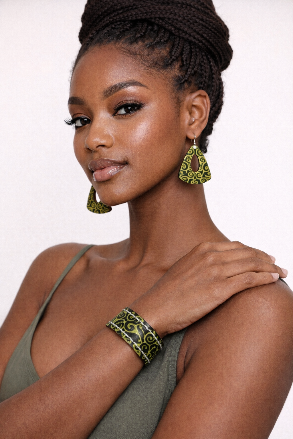 Pendientes de cuero Girasol