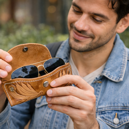 Funda de gafas Tiempo y Cuero