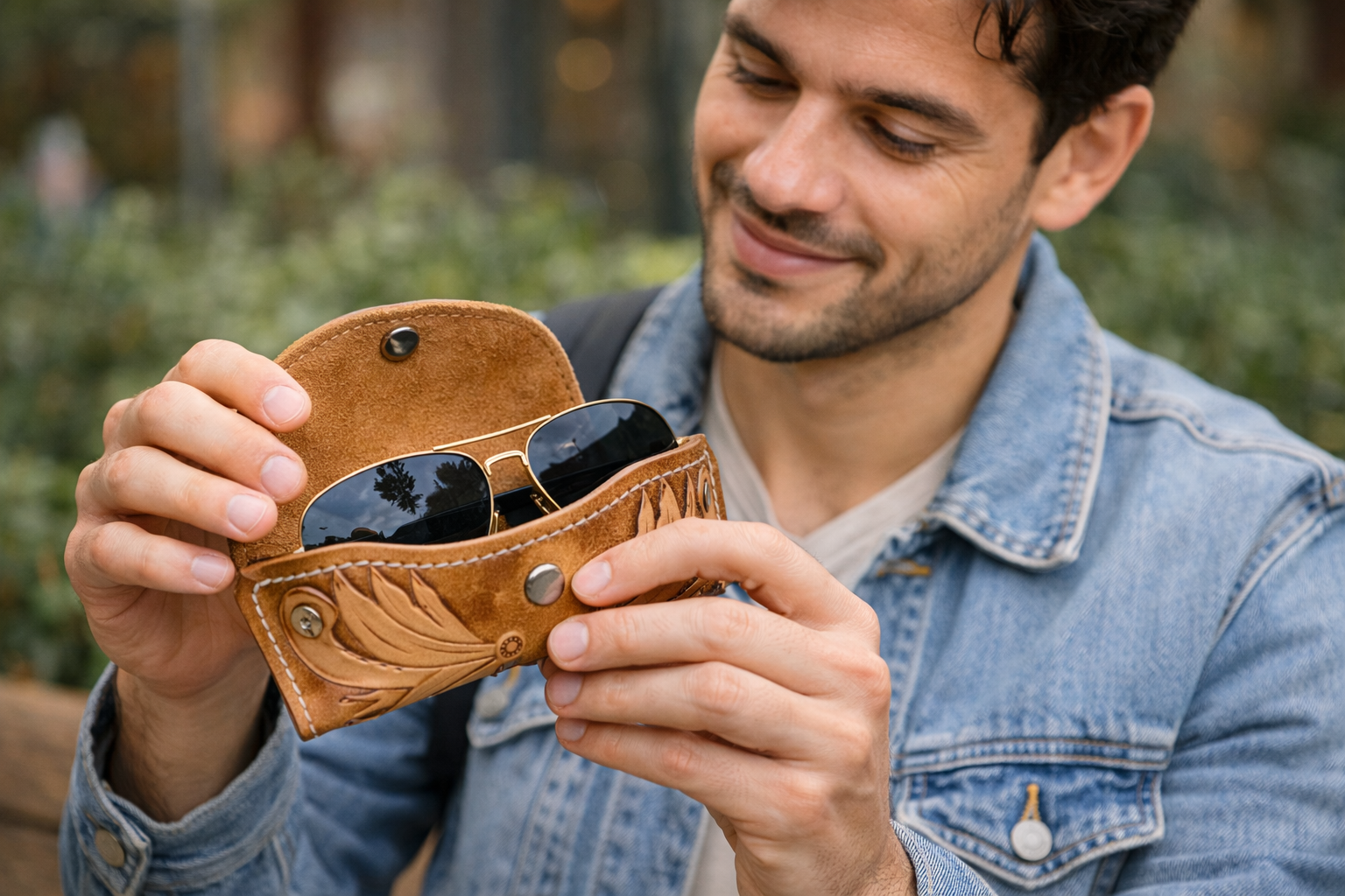 Funda de gafas Tiempo y Cuero