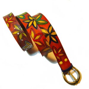 Cinturón de cuero Flores