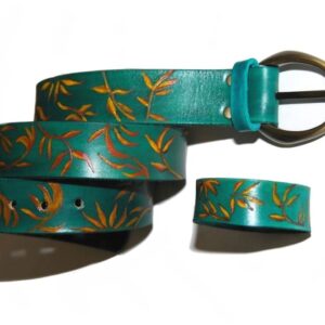 Cinturón de cuero bambú