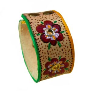 Brazalete de cuero Flores 4#