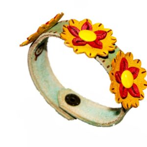 Brazalete de cuero Flores 1#