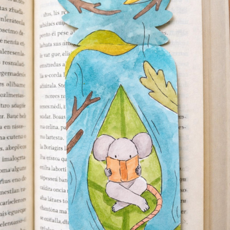 Marcapáginas ratoncito lector