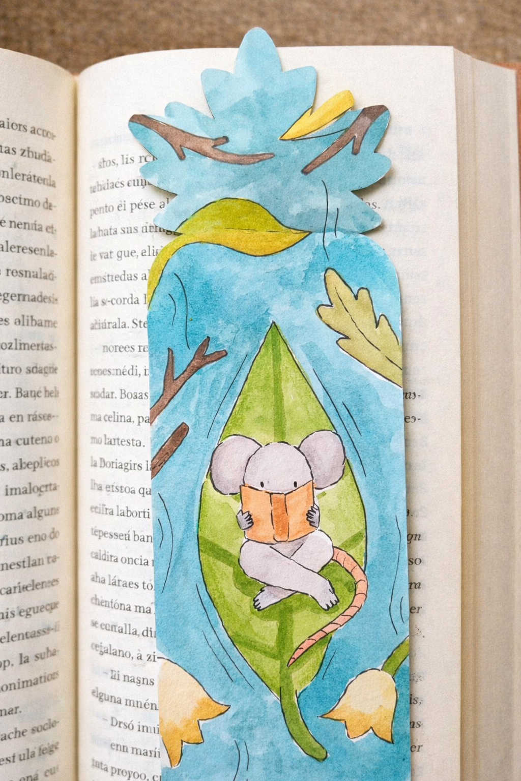 Marcapáginas ratoncito lector