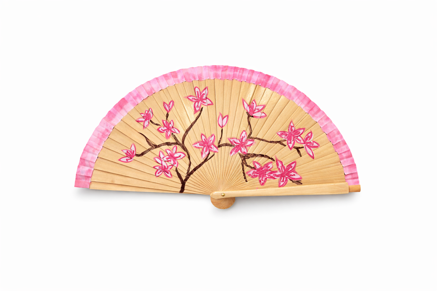 Abanico pintado a mano Flores de cerezo