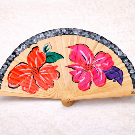 Abanico Pintado a mano flores primavera
