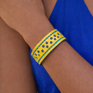 Brazalete de cuero Sol y Azul