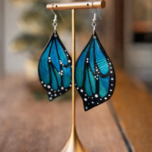 pendientes cuero alas de mariposa