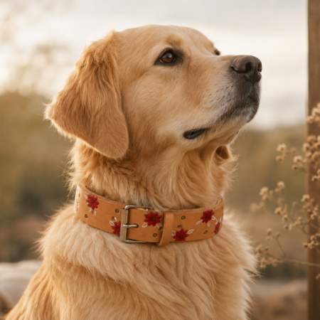 Collar de cuero Flor Silvestre