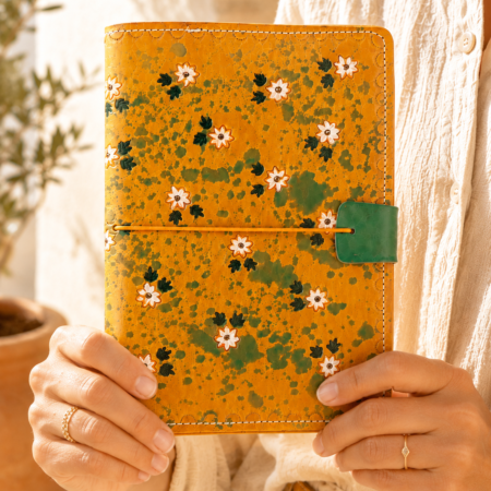 Cuaderno de cuero Floral