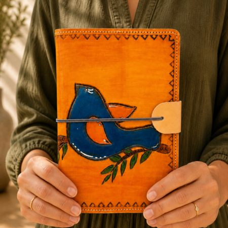 Cuaderno de cuero Pájaricos
