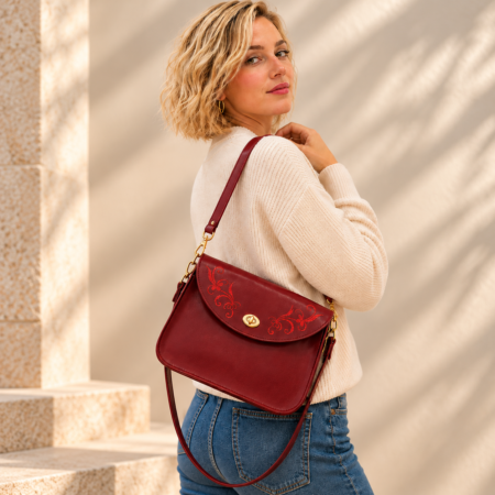 Bolso cuero Cenefa Floral