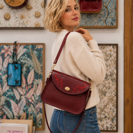 Bolso cuero Cenefa Floral