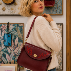 Bolso cuero Cenefa Floral