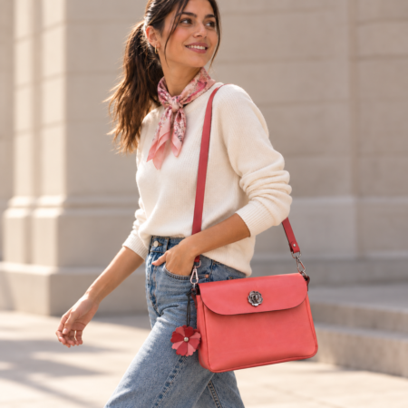 Bolso cuero Coral