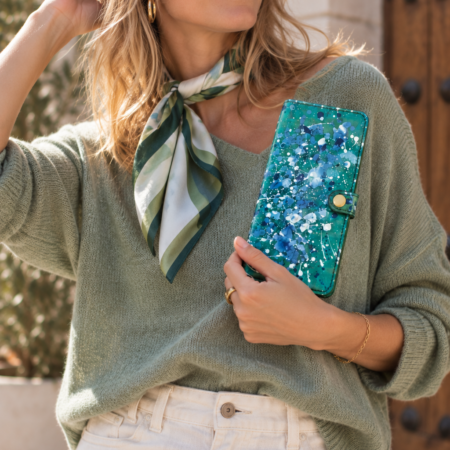 Cartera monedero Turquesa y Azul – Explosión de Color